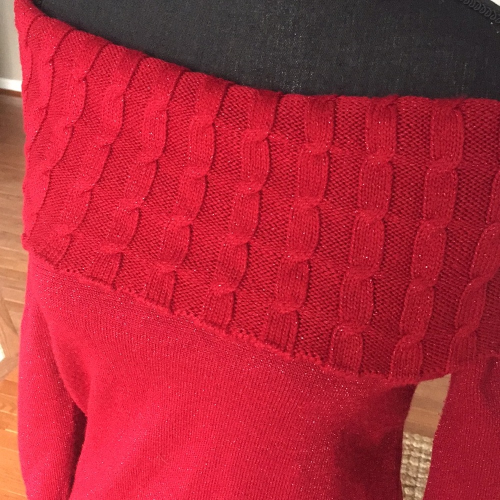 Off Shoulder Sparkle Sweater
